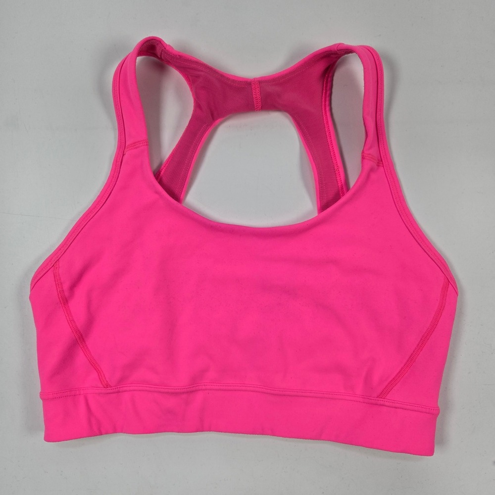 Victoria's Secret VSX Sport Bra Womens Medium Neon Pink Racerback Keyhole Active